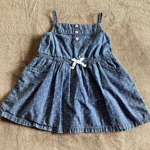18M GUC Carter's Blue Stars Chambray Denim Tanktop Dress